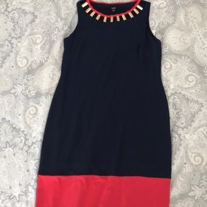 Navy and Coral Dress